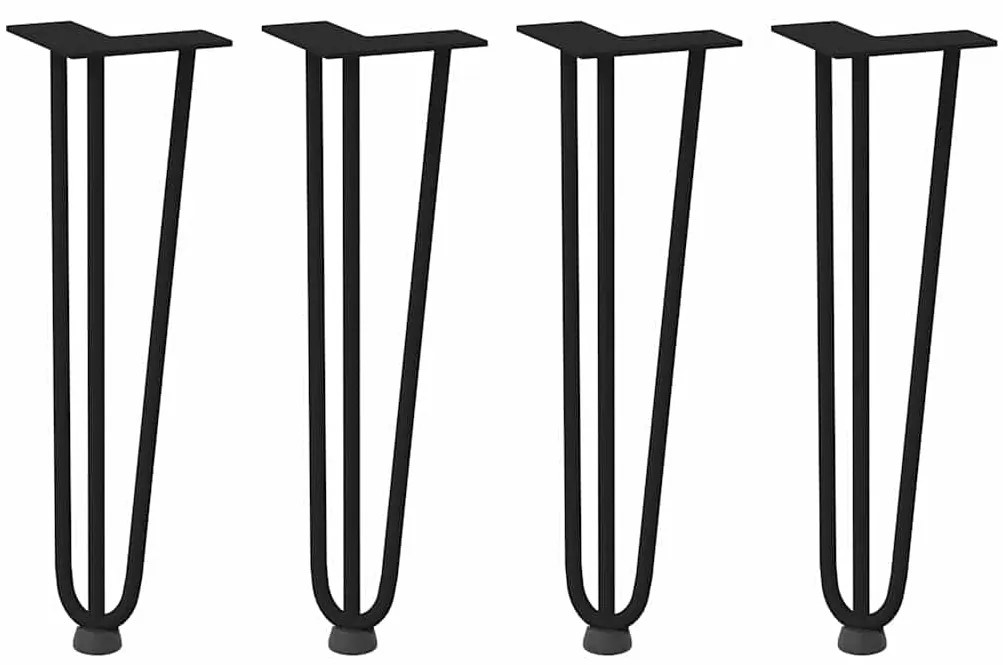 Pernas de grampo para mesa de centro 4 peças pretas 42 cm aço maciço