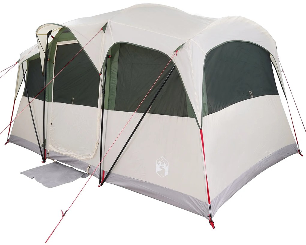 Tenda Familiar vidaXL com Janelas Cúpula Verde para 10 Pessoas Imperme