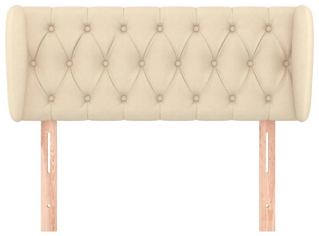 Cabeceira de cama c/ abas tecido 103x23x78/88 cm creme