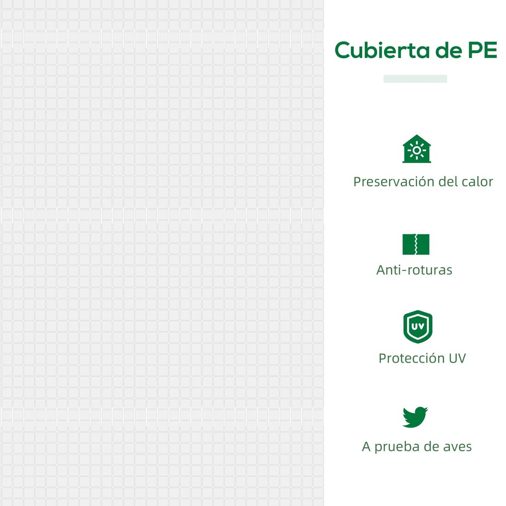 Estufa 119x60x60cm Estufa de Jardim com 2 Janelas Enroláveis para Cult
