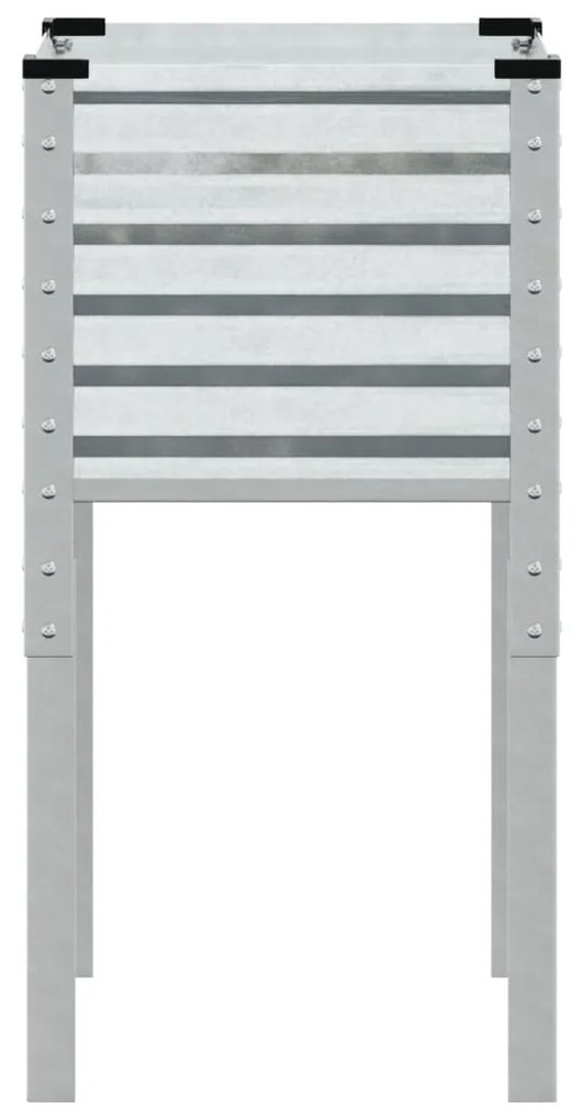 Vaso/floreira de jardim 45x45x88 cm aço galvanizado