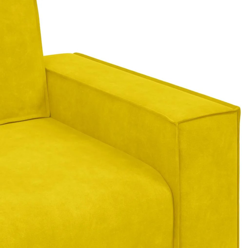 Sofá de 2 lugares veludo 120 cm amarelo