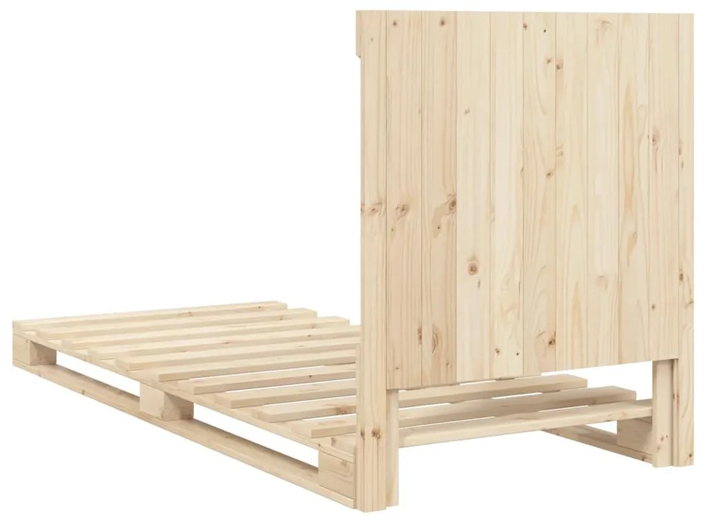 Estrutura de cama com cabeceira 90x200 cm pinho maciço