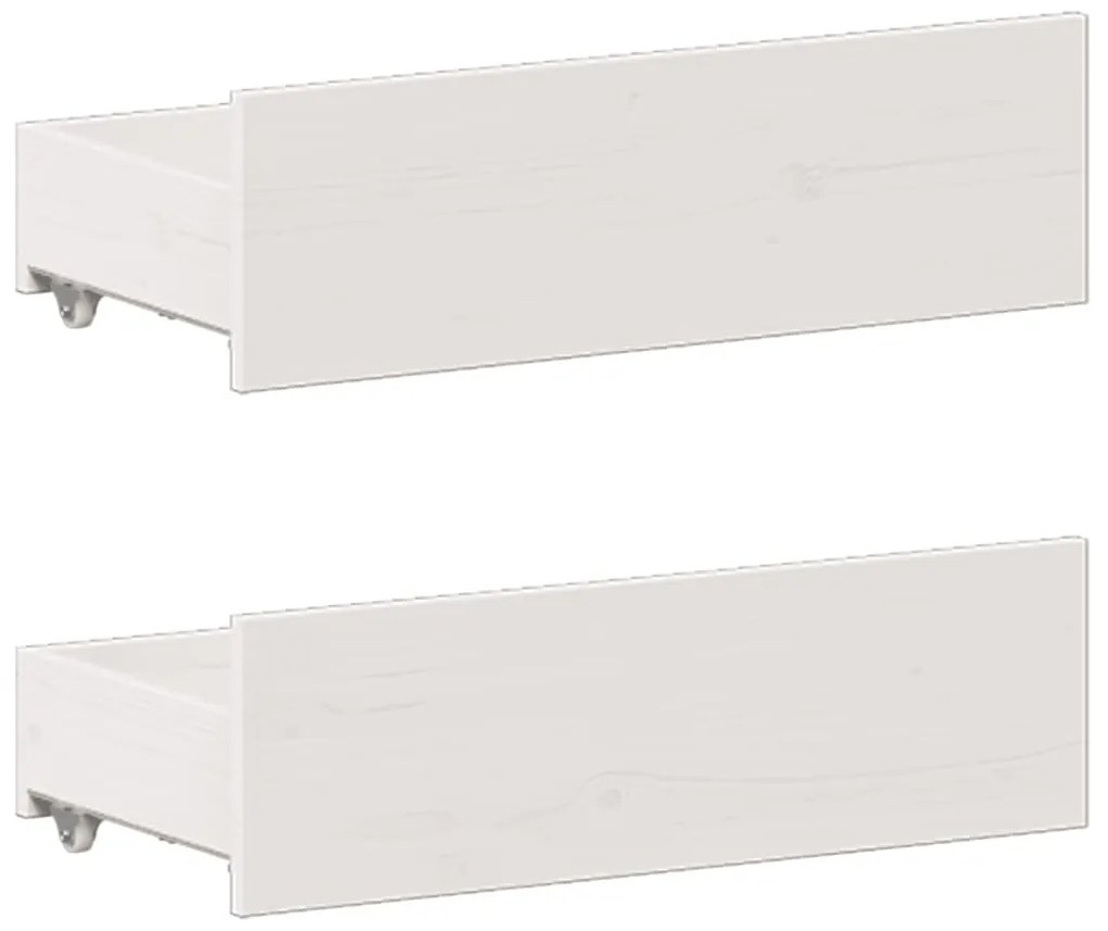 Cama com estante sem colchão 150x200 cm pinho maciço branco