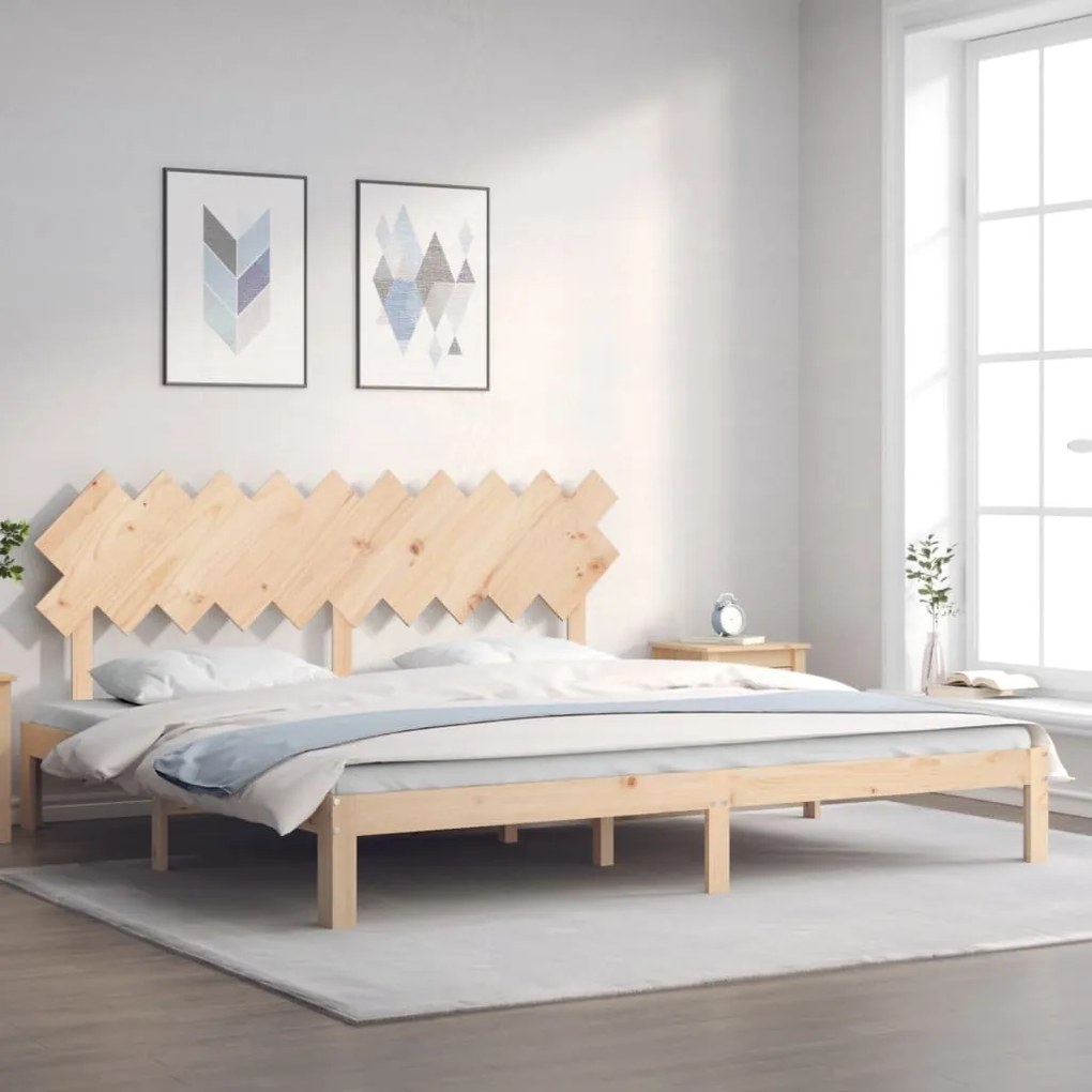 Cama sem colchão 200x200 cm madeira de pinho maciça