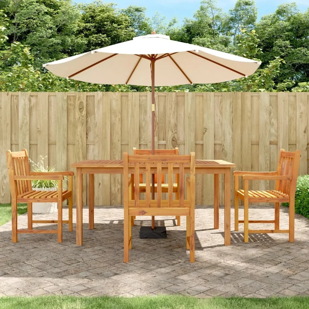 vidaXL Conjunto de jantar p/ jardim 5 pcs madeira de acácia maciça