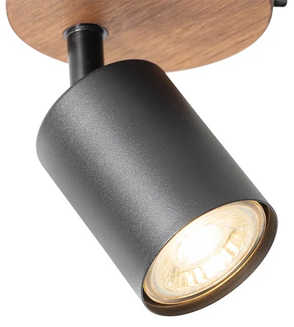 Projetores industriais pretos com madeira inclinável - Jeana