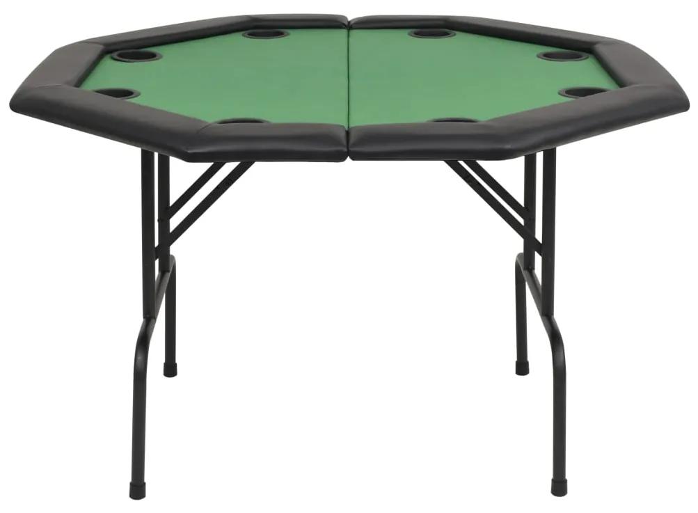 Mesa de póquer dobrável em dois 8 jogadores octogonal verde