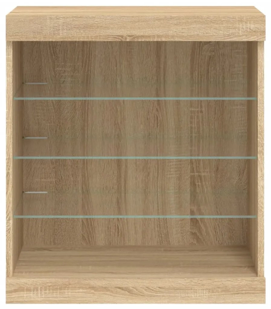 Aparador com luzes LED 60,5x37x67 cm carvalho sonoma