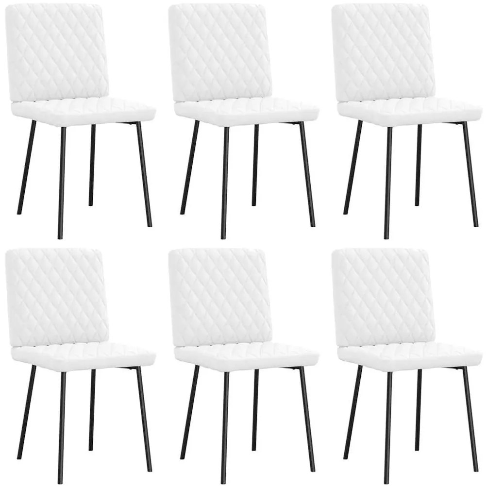 vidaXL Cadeiras de jantar 6 pcs couro artificial branco