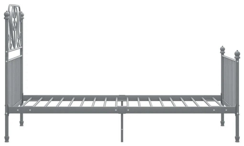 Estrutura de cama 90x200 cm metal cinzento