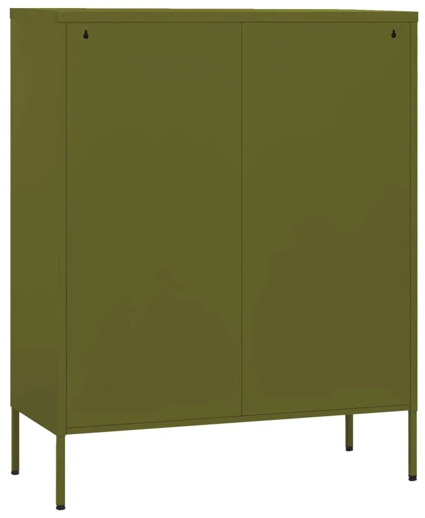Armário de arrumação aço 80x35x101,5 cm verde-azeitona