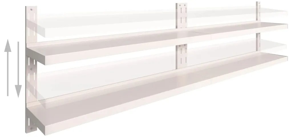 Prateleiras de parede suspensas 2 pcs 300x30 cm aço inoxidável