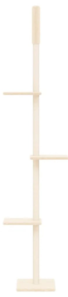 Árvore p/ gatos altura ajustável chão-teto 267,5-297,5 cm creme