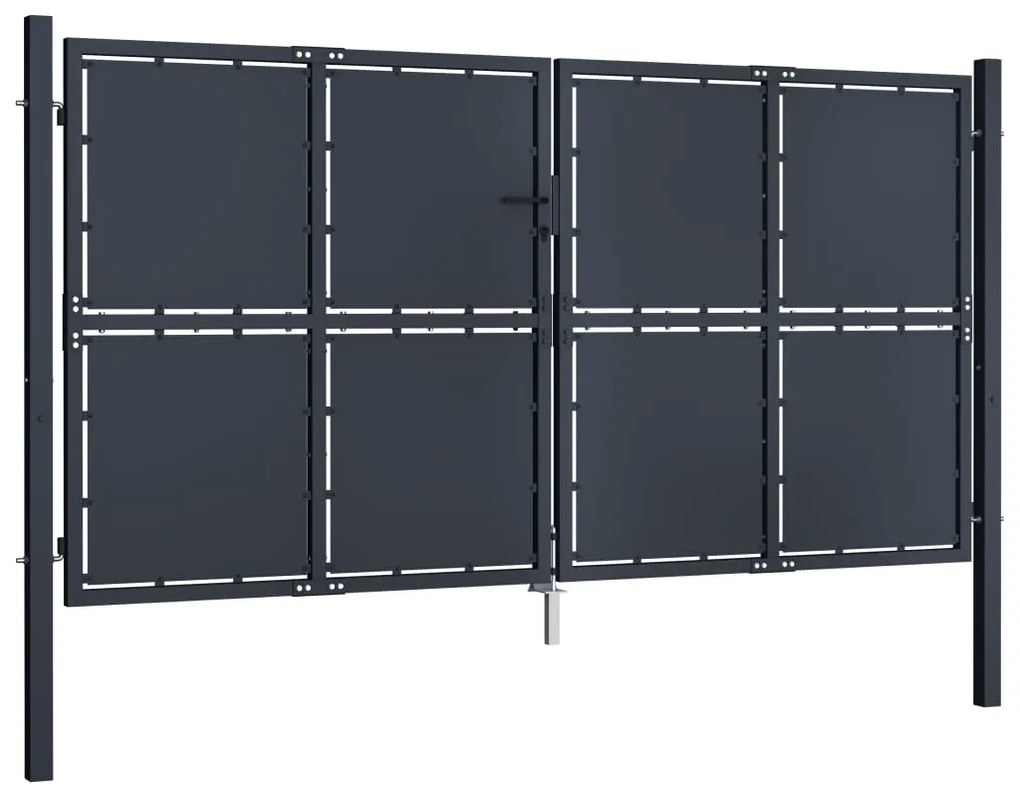 Portão de jardim 300x125 cm aço antracite