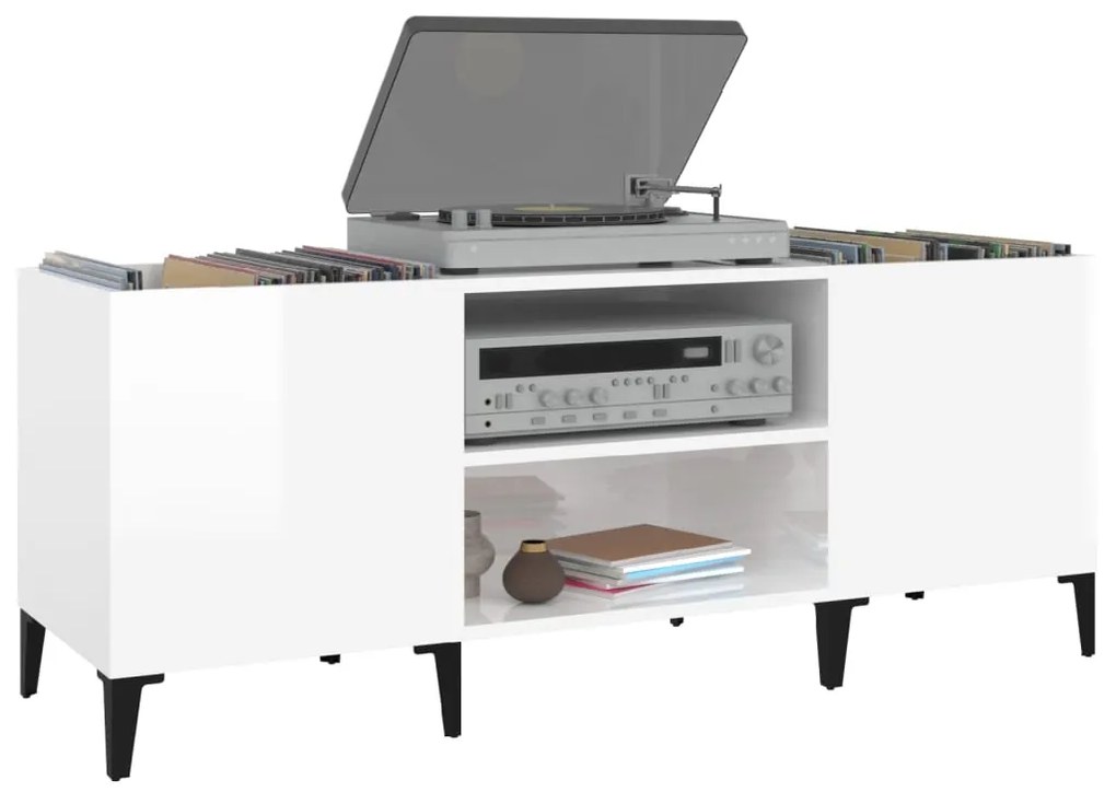 Armário para discos 121x38x48 cm derivados de madeira branco