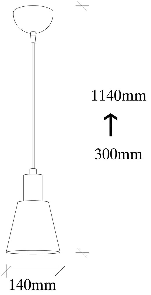 Candeeiro Chandelier Kem – Ouro e Preto – Diâmetro 14 cm, Altura 114 c