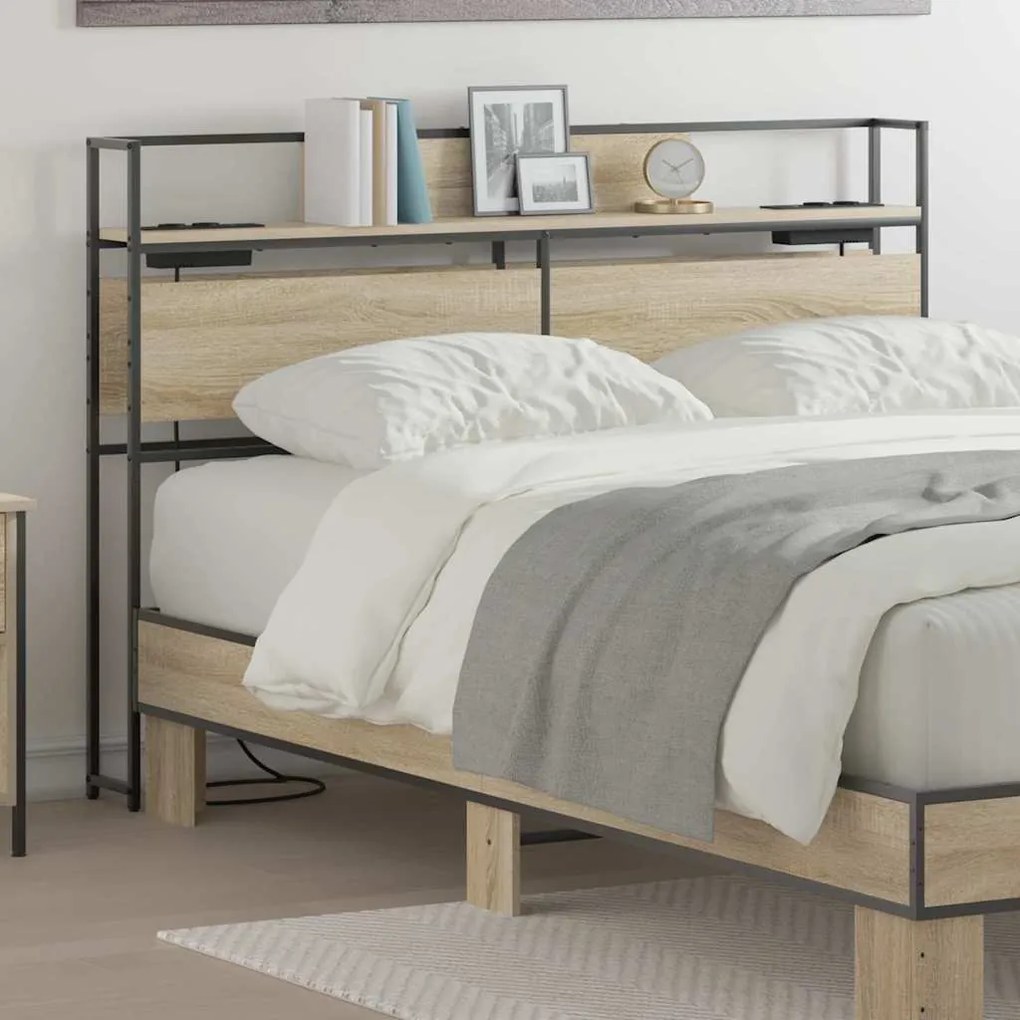 Cabeceira de armazenamento com cabeceira Carvalho sonoma 140 cm