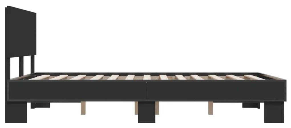 Estrutura de cama 120x190 cm derivados de madeira/metal preto