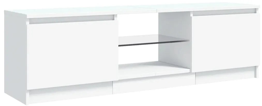Móvel de TV com luzes LED 120x30x35,5 cm branco