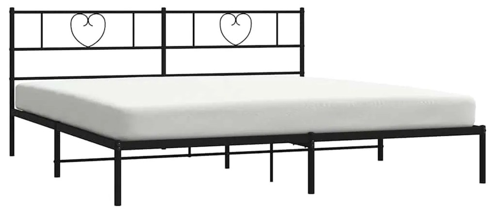 Estrutura de cama com cabeceira 183x213 cm metal preto