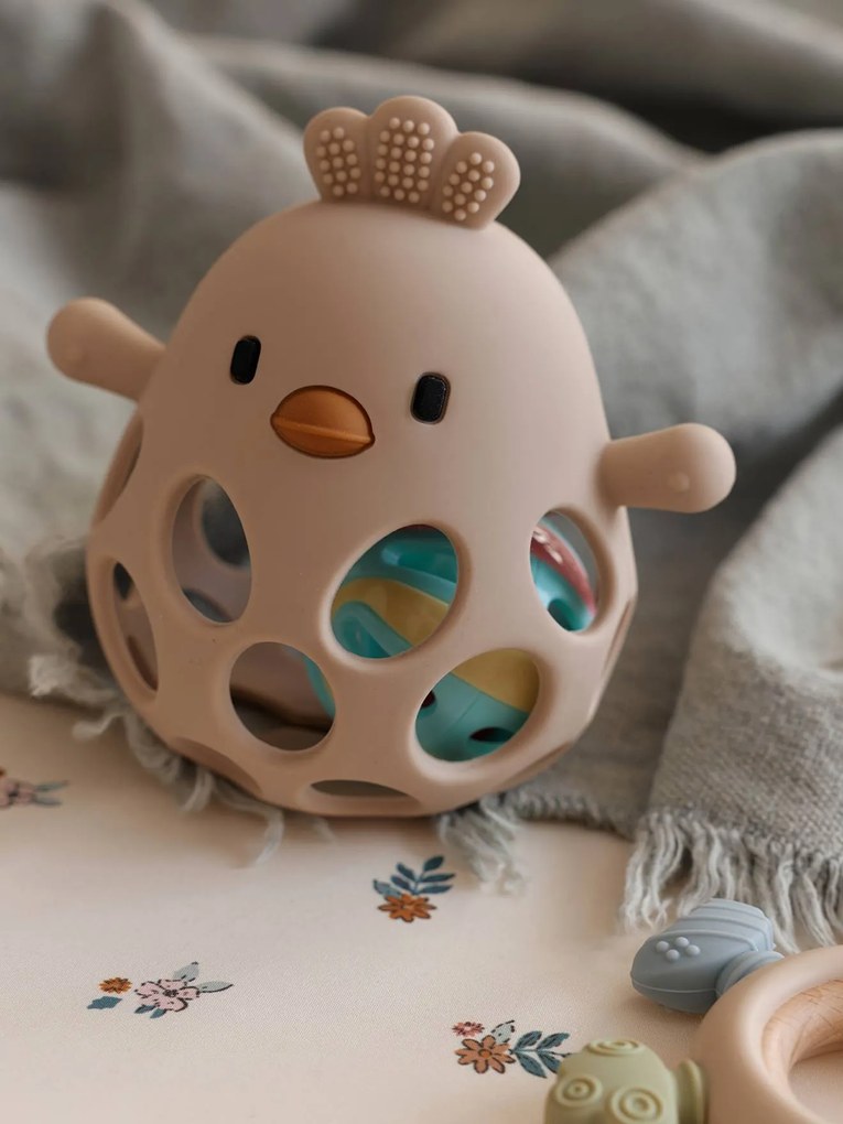 Chocalho pintainho em silicone  cru