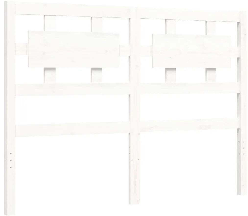 Cama sem colchão 120x200 cm madeira de pinho maciça branco