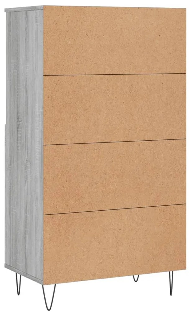 Aparador alto 60x36x110 cm derivados de madeira cinzento sonoma
