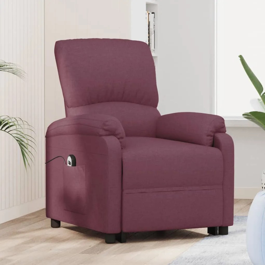 vidaXL Poltrona elevatória tecido roxo