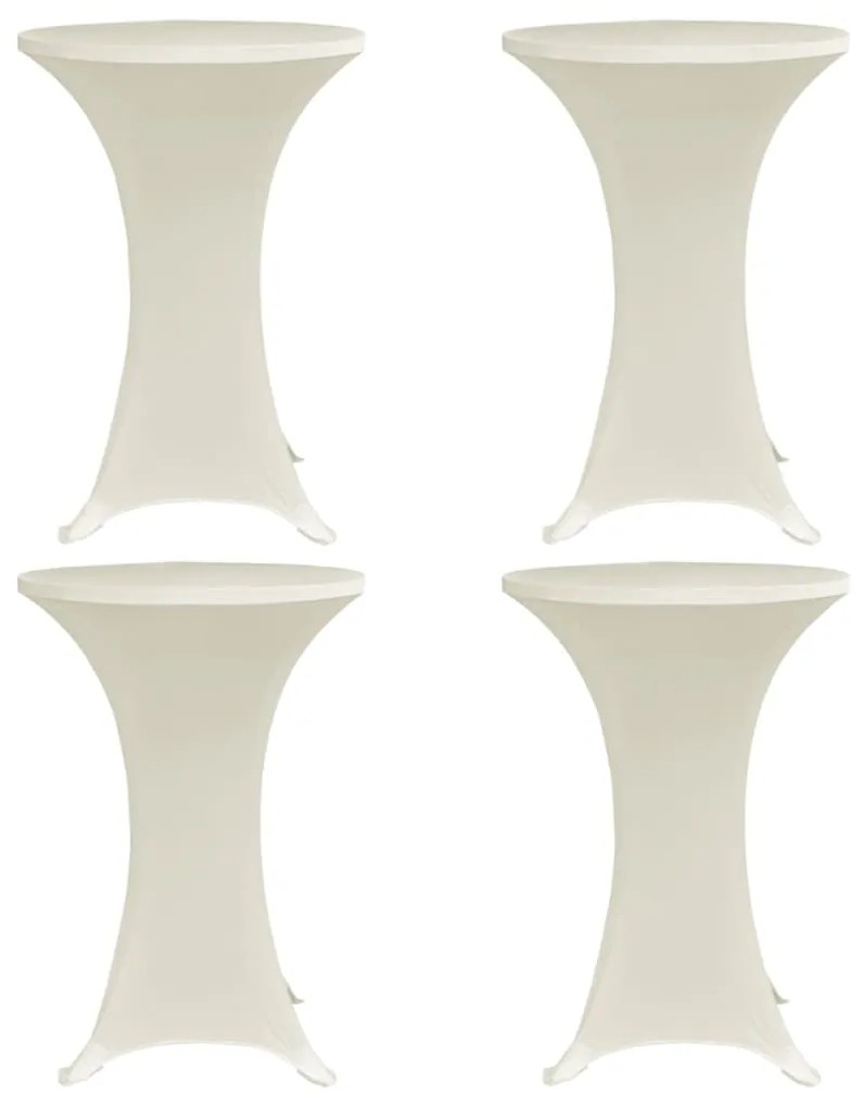 vidaXL Capa para mesa de pé elástica Ø80 cm 4 pcs cor creme