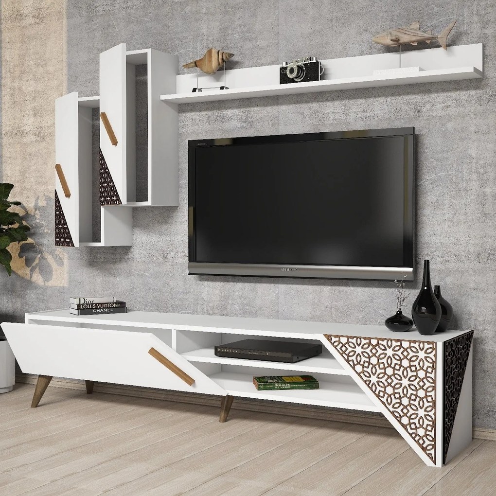 Unidade de TV Beril – Branco – 180x40x37 cm