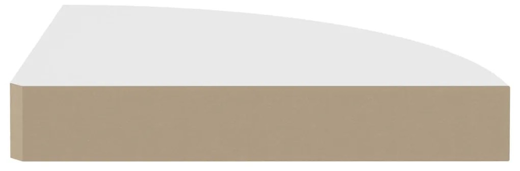 Prateleiras de canto suspensas 2 pcs 25x25x3,8cm MDF branco