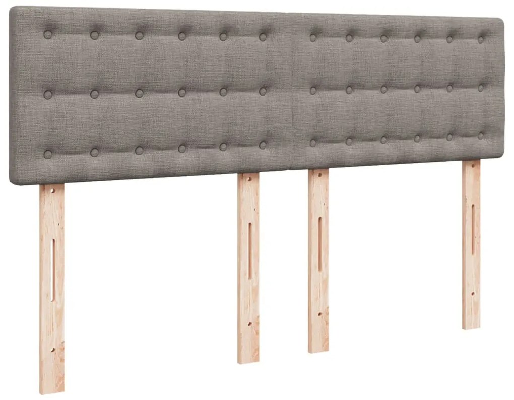 Cama com molas/colchão 140x190 cm tecido castanho-acinzentado