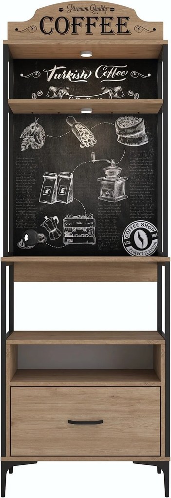 Armário Alto de Cozinha "Auri" - 70 x 190,8 x 40 cm - Nogueira - Desig