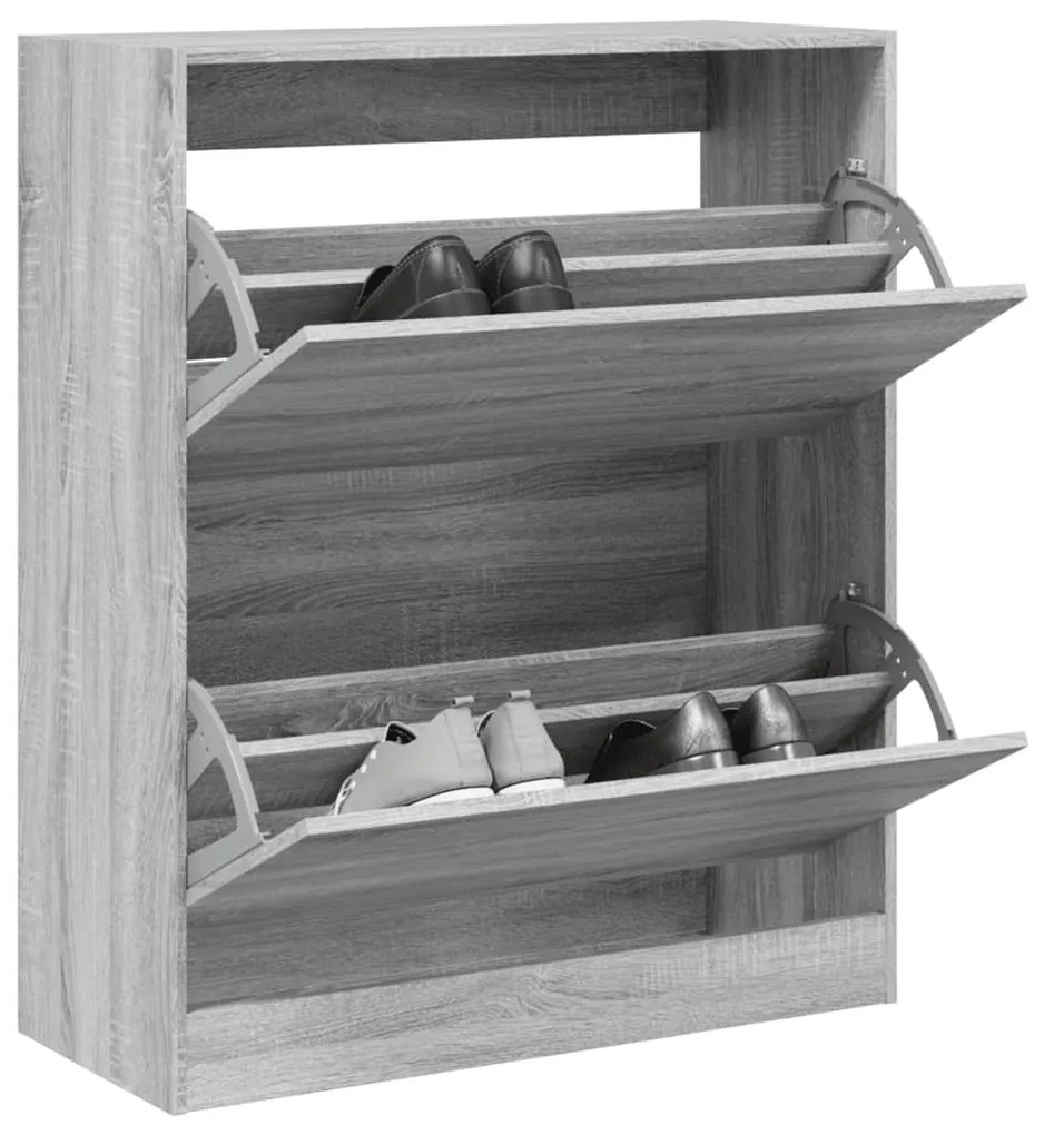 vidaXL Sapateira 80x34x96,5 cm derivados de madeira cinzento sonoma