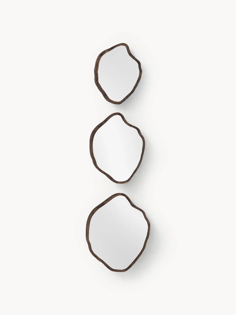 Espelhos de parede com forma orgânica Bello, conjunto de 3