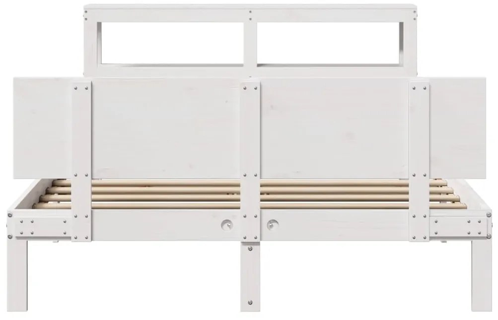 Estrutura de cama c/ cabeceira sem colchão 140x200 cm branco