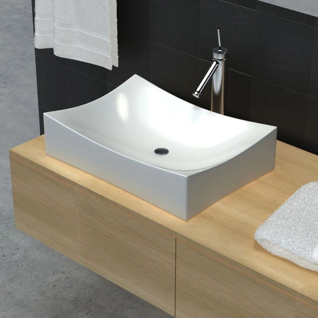 140700 vidaXL Selha de Porcelana Cerâmica Cuvete Branca com Alto Brilho