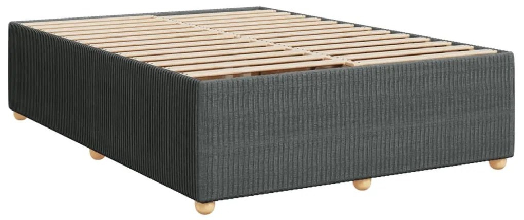 Cama com molas/colchão 140x200 cm tecido cinzento-escuro