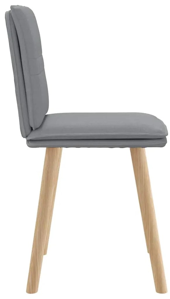 Cadeiras de jantar 2 pcs tecido cinzento-claro
