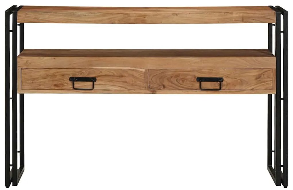 Mesas de Apoio vidaXL Pretas 120x33x75 cm em Madeira de Acácia Sólida