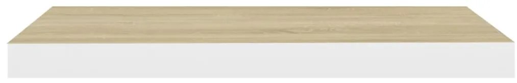 Prateleiras parede 4 pcs 60x23,5x3,8 cm MDF carvalho e branco