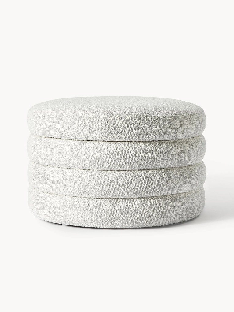 XL Bouclé Upholstered Stool Alto with Storage Space