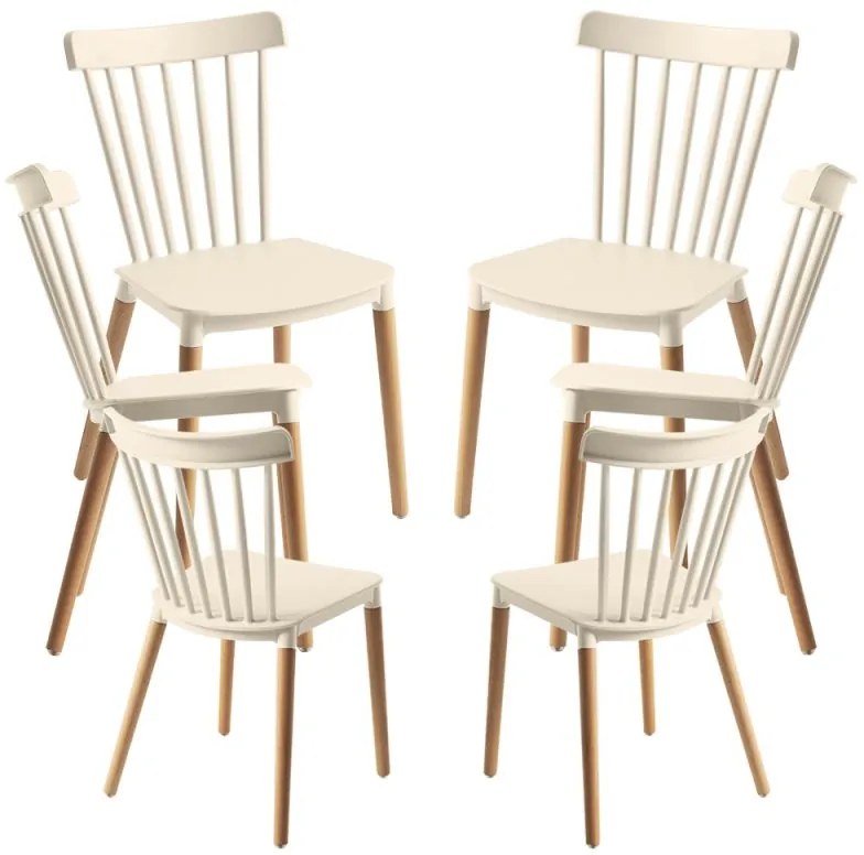 Pack 6 Cadeiras Leka - Beige
