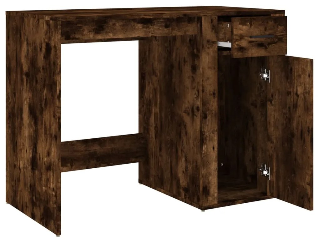 Secretária 100x49x75 cm derivados madeira cor carvalho fumado