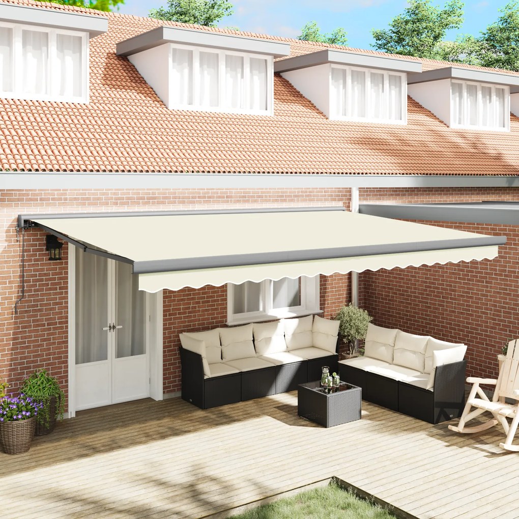 vidaXL Toldo Retrátil Automático Creme 500x300 cm