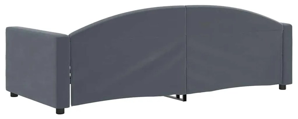 Sofá-cama 90x190 cm veludo cinzento-escuro