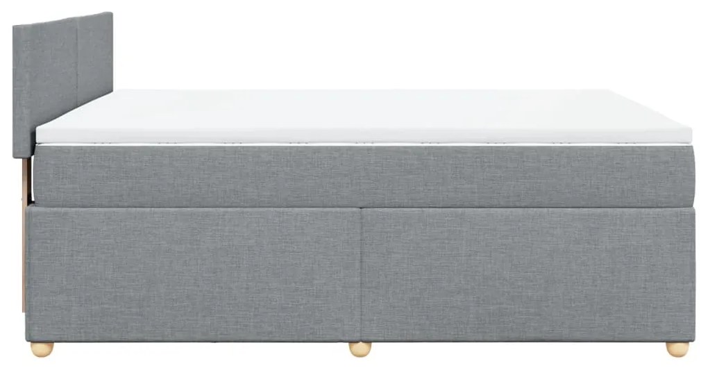 Cama com molas/colchão 140x200 cm tecido cinzento-claro