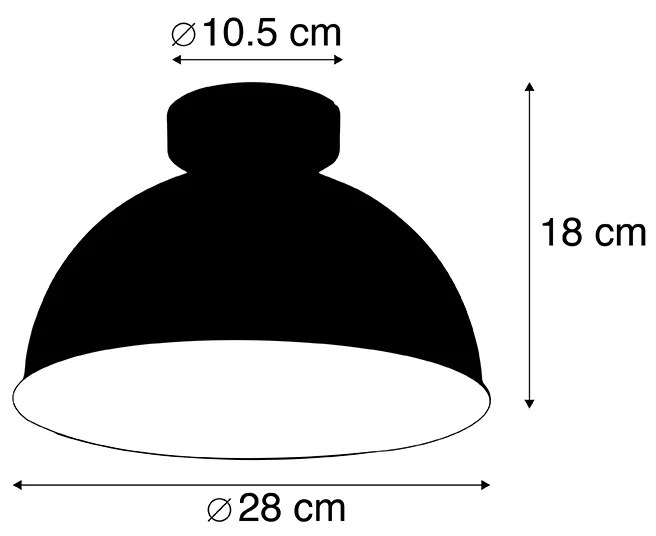 Luminária de teto industrial preto & dourado 28 cm - Magnax Industrial