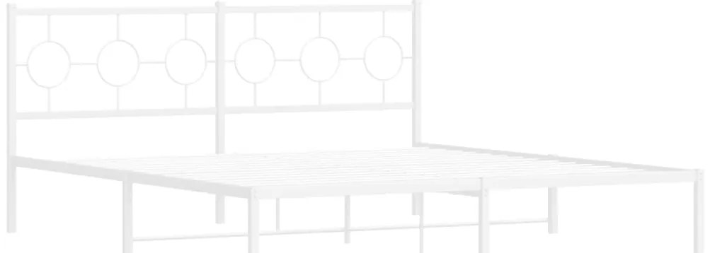 Estrutura de cama com cabeceira 183x213 cm metal branco